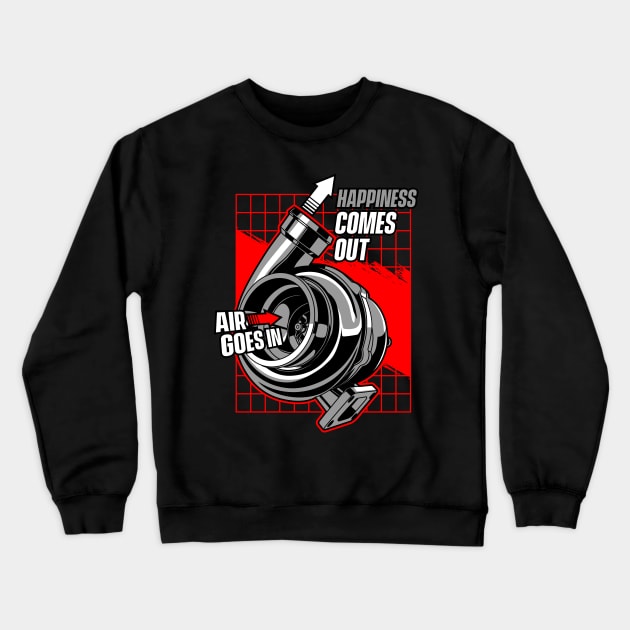 Turbo Happiness Crewneck Sweatshirt by rizadeli